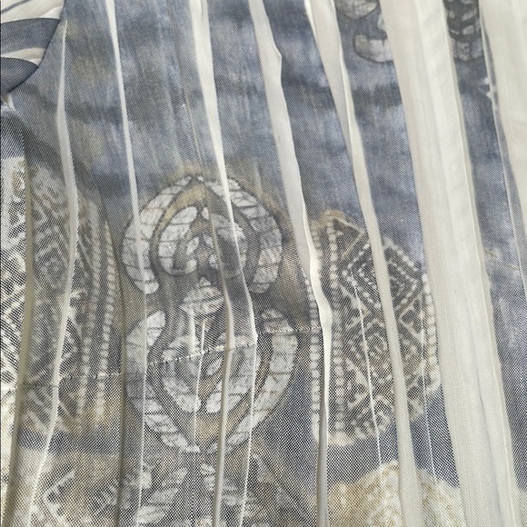 Basler sz 48 White & Blue Casual Button Down Shirt with Striped Pattern stretch - Picture 5 of 11